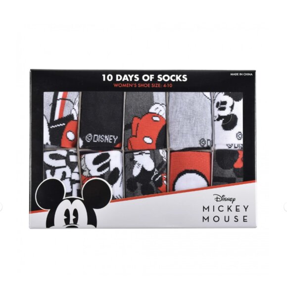 DISNEY Mickey Mouse 10 Pack No Show Socks Boxed Gift Set Women’s O/S – NWT - Picture 6 of 12